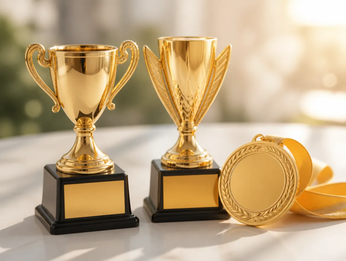 Custom keepsake card standing in a clear magnetic case as a trophy alternative