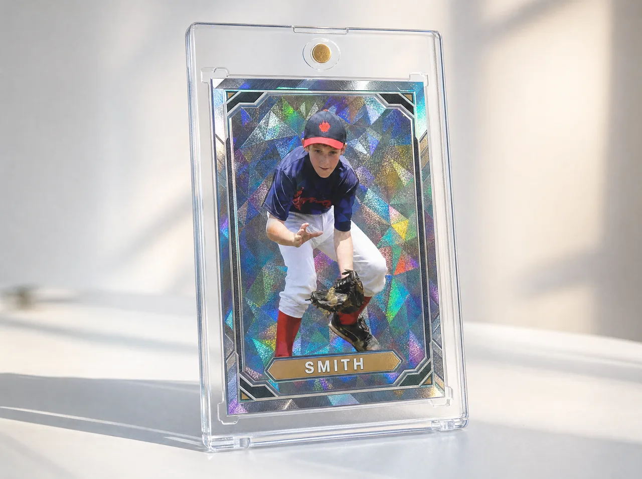 Custom create a card in a protective magnetic case