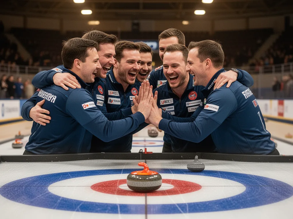 Snapshot custom sports card order for curling player displayed in premium magnetic case