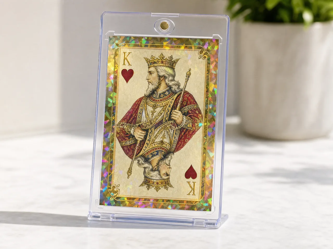 Custom custom photo playing cards in a protective magnetic case