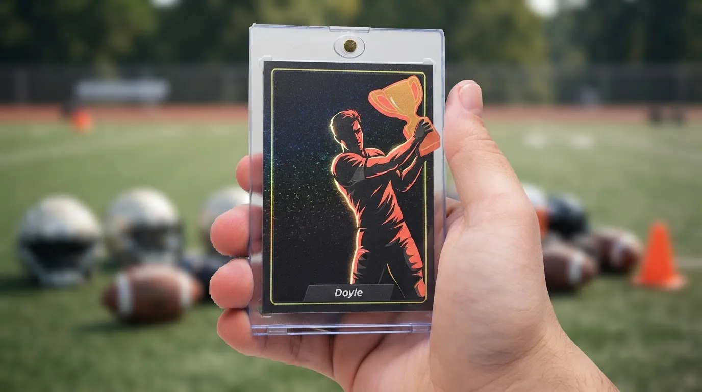 Custom trading card gag gift for adults featuring a funny personalized photo in a pro sports card style layout