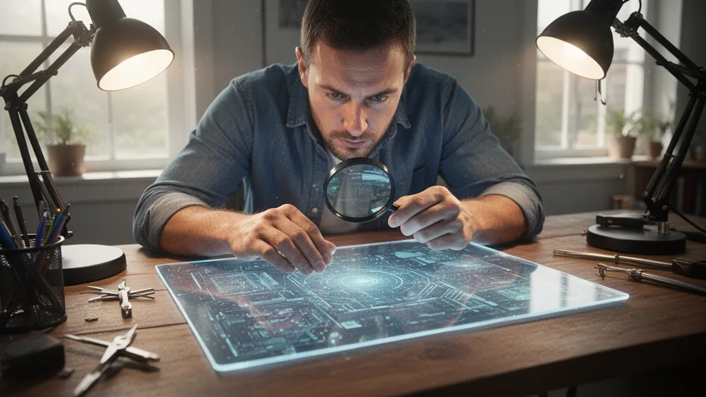 Expert appraiser examining a card under magnification with professional lighting and tools