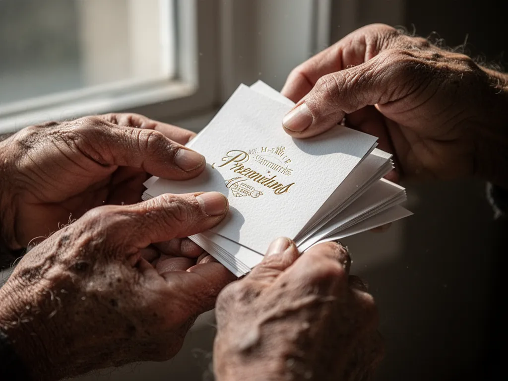 Detailed close-up of hands shuffling luxury cards showing premium texture and craftsmanship