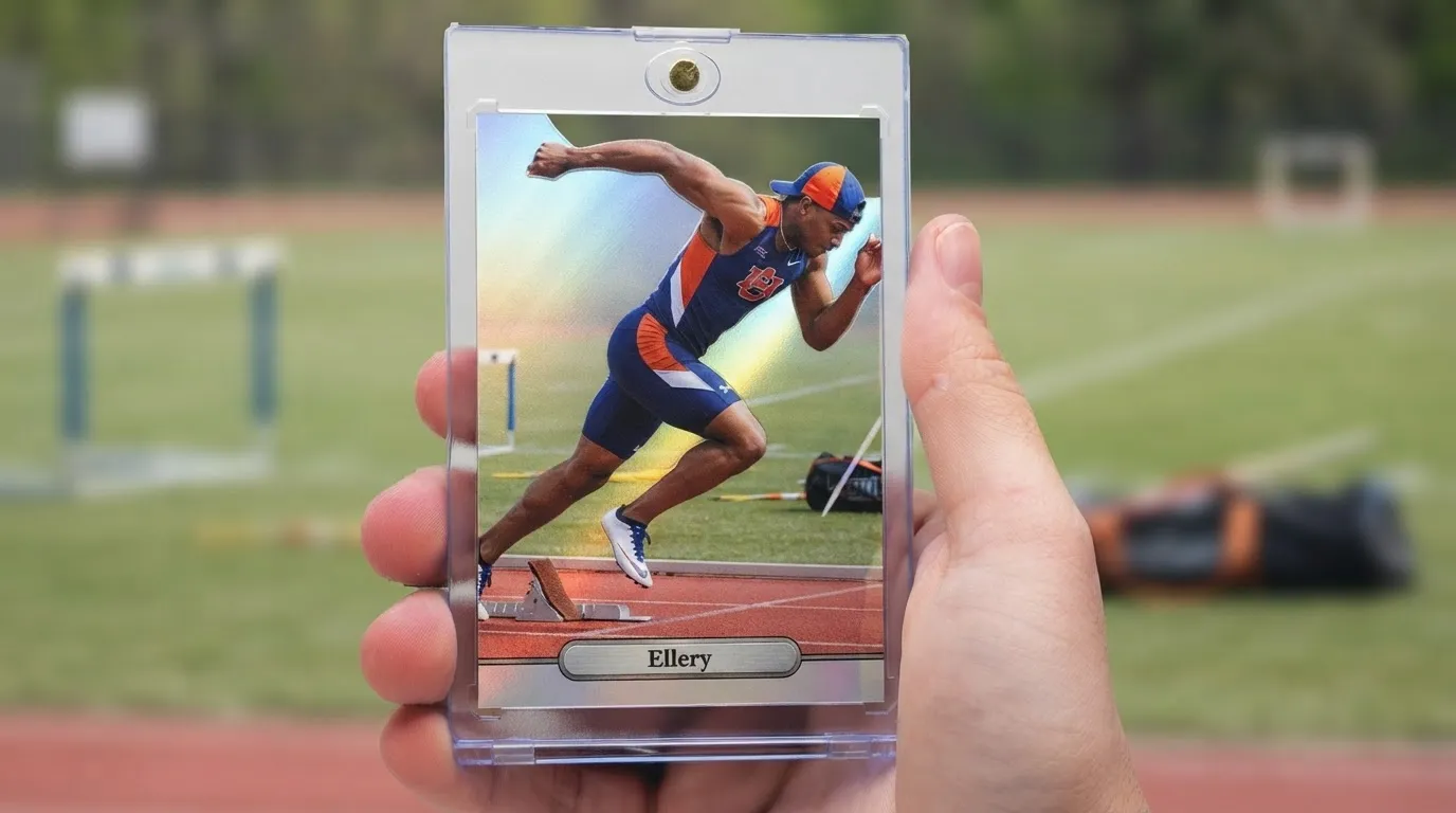 Custom trading card made with a magic card maker tool, showing a personal photo printed in a pro sports-card style layout
