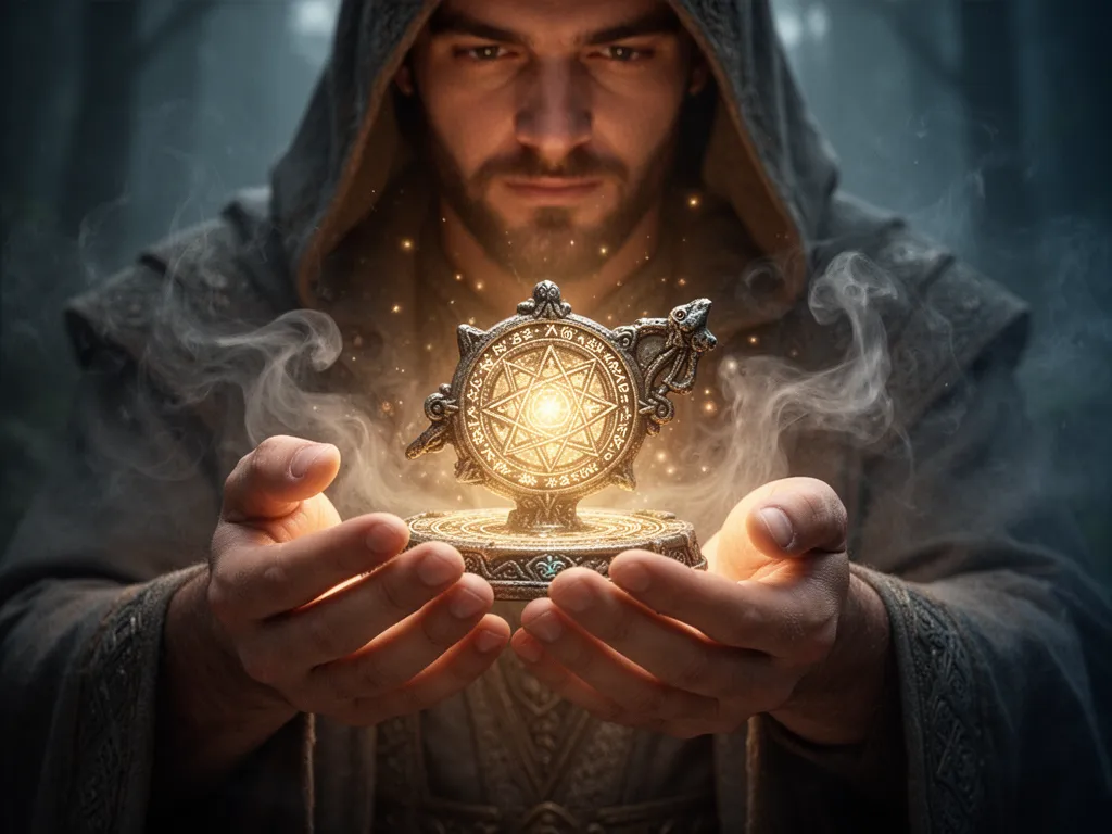 [Player's hands reverently holding glowing magical card with wonder and achievement visible]