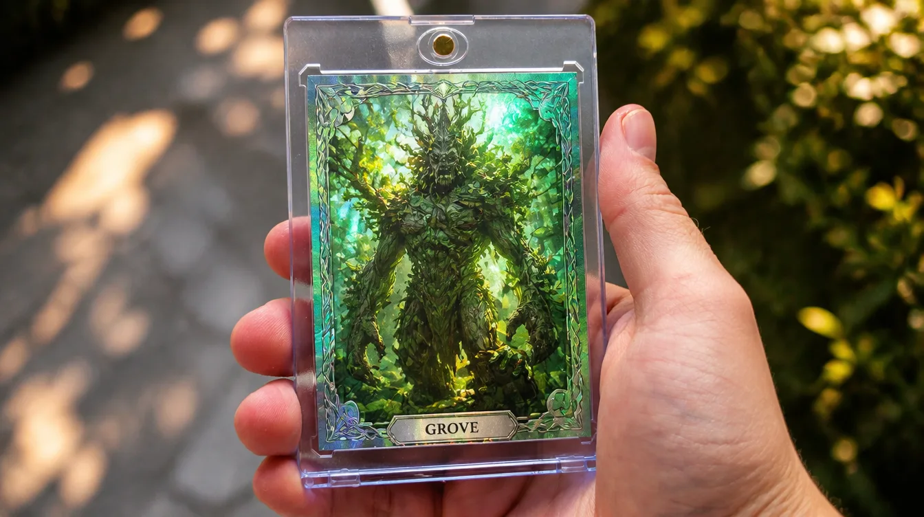 Custom token card made with an mtg token maker, held in a magnetic case