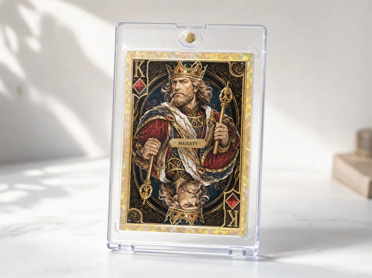 Custom playing card showing standard poker card dimensions