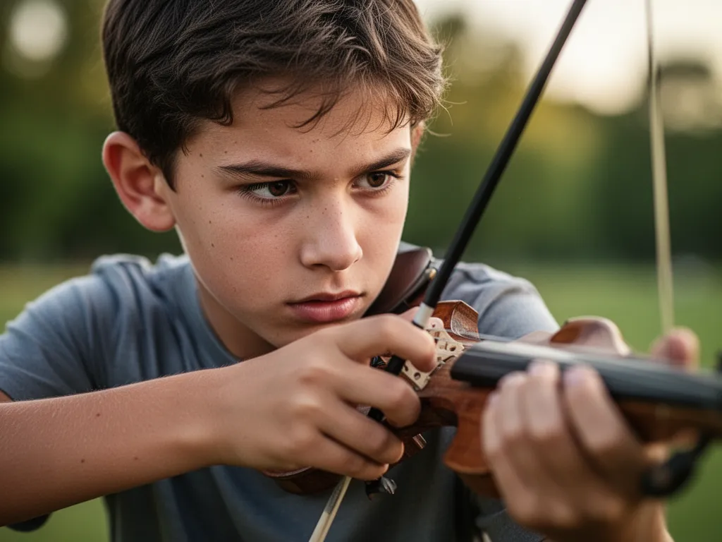 Young athlete's focused face and hands showing concentration during competitive sports moment outdoors