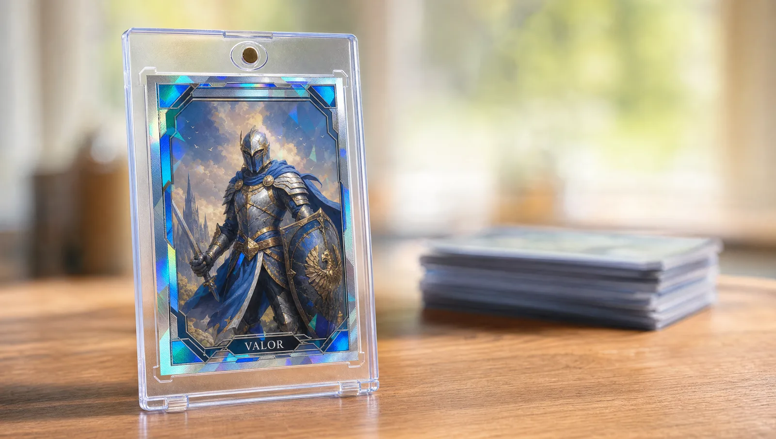 Printed MTG proxy card on premium stock in a clear magnetic display case