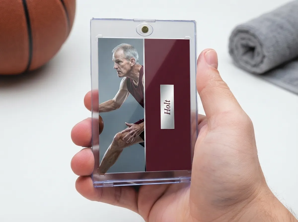 Close-up of premium card stock trading card showing sharp print quality and pro-style sports card template border