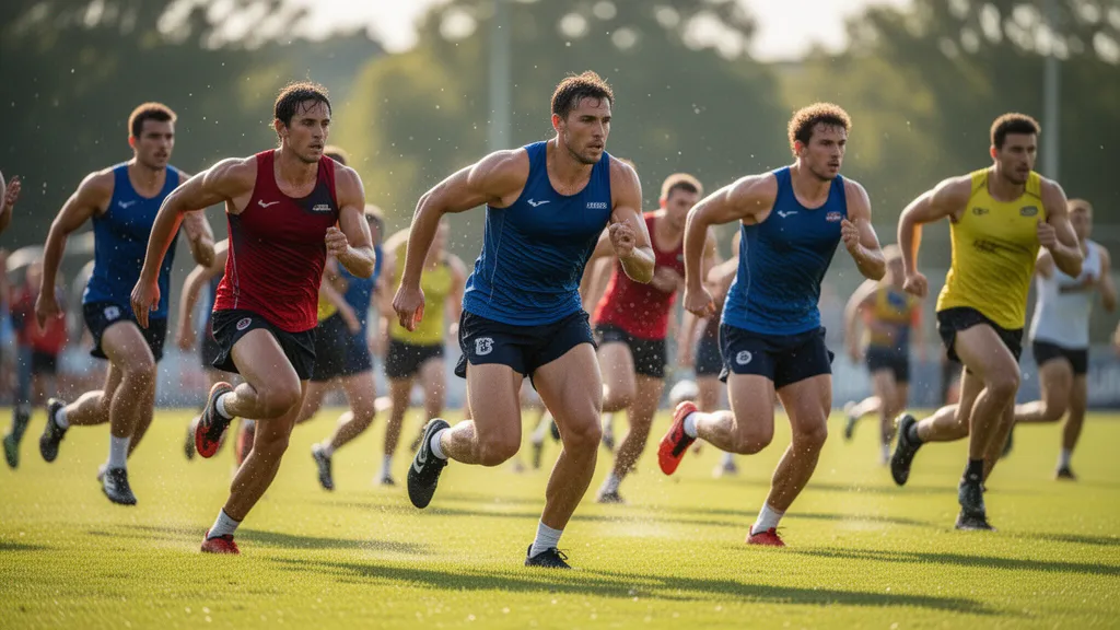 Multiple athletes competing in outdoor sports event with natural sunlight and dynamic motion captured mid-action