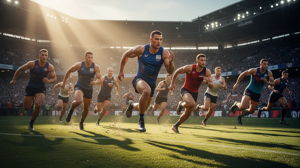 Multiple athletes in intense motion during outdoor competitive sporting event with natural lighting