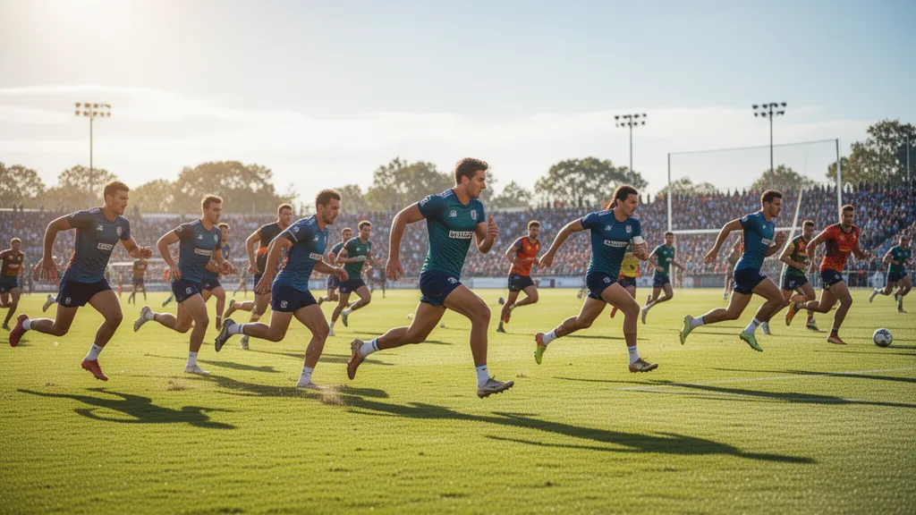 Multiple athletes competing outdoors in dynamic motion under natural sunlight during active sporting event