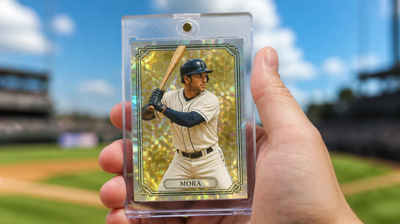 Premium custom vintage-style baseball card in a one-touch magnetic case