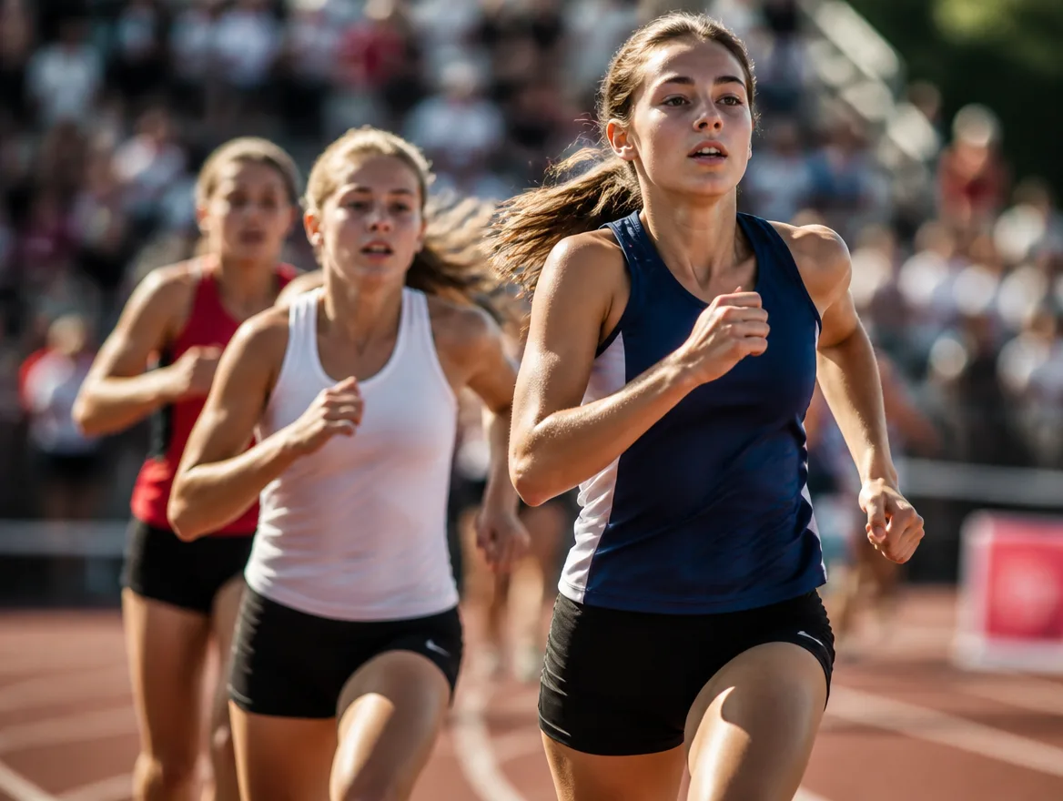 Young athletes competing at a track meet