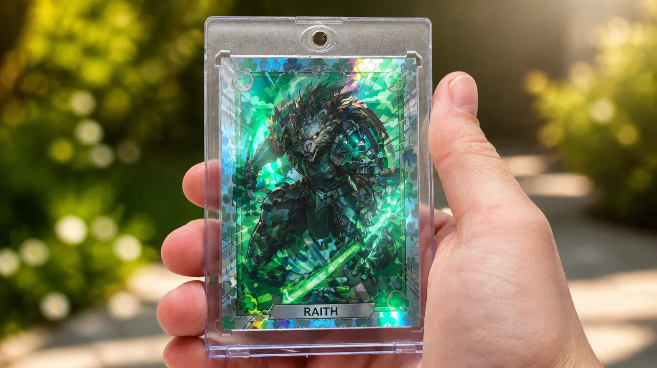 Custom anime monster card from the Yugioh card maker game in a magnetic case